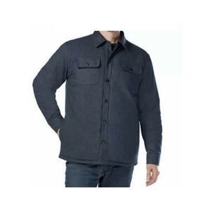 Rugged Elements Men’s Fleece Lined Shirt Jacket, Grey Black Warm Pockets X-Large